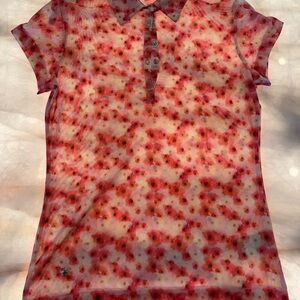 Daily Sports Red Floral Button Down Shirt